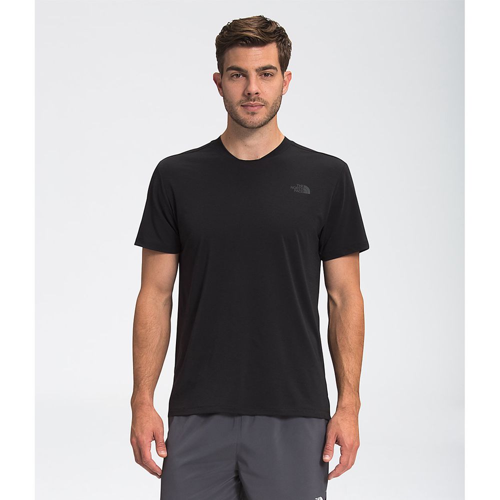 The North Face T-Shirts Mens Australia - The North Face Wander Short Sleeve Black Flashdry (BHC-4196